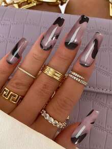 20pcs Semi-Cured Gel Nail Stickers, Long-Lasting Salon-Quality Nail Decals, Easy To Apply And Remove, UV Light Compatible - Multicolor - View 4