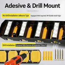 HASIDA New Soft Glue Wall‑Mounted Fishing Rod Holder Drill‑Free Rod‑ Quick‑Release Lure Rod Storage Display Rack - 6‑slot EVA & Spring Steel Yellow - View 5