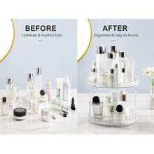 360° Rotating Makeup Organizer, Transparent Acrylic Cosmetic Storage Rack, Multi-Layer Vanity Storage Shelf, Large Capacity Storage Rack, Perfume And Skincare Display Stand, Transparent Beauty Organizer, Suitable For Vanity, Bathroom Countertop, Bedroom Home Decor, Multi-Layer Rotating Large Capacity Bedroom Room Perfume And Cosmetic Storage Box - Multiple Colors - View 6