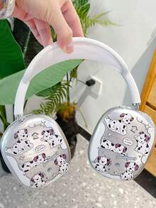 1pc Cartoon Puppy Full-Cover Soft Shell Neutral Apple Headphone - Clear - View 2