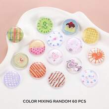 10/20/30/45/60 PCS 1.2cm Creative Cartoon Colorful Transparent Round Two-Hole All-Season Buttons, Suitable For Clothing Accessories, Dresses, Jackets, Shirts, Sweaters DIY Accessories, Dolls, Phone Case Decorations - Colorful Round - View 29