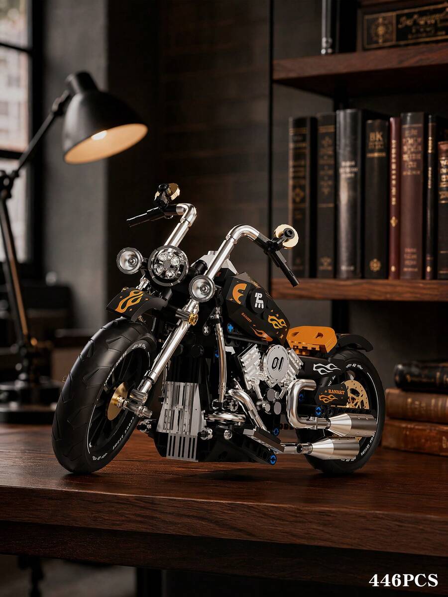Mainan Model Sepeda Motor Dewasa, Kit Modular Sepeda Motor Mini Mewah Skala 1:8 dengan Balok Bangunan yang Dirancang untuk Dewasa, Cocok untuk Aktivitas Bermain Game yang Mendalam bagi Dewasa - MultiWarna - View 1