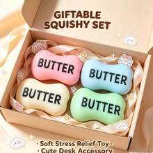 1pc Butter Block Shaped Squishy Toy, Super Soft Soap-Shaped Stress Relief Squeeze Toy, Suitable For Children And Adults, Cute Sensory Stress Relief Toy, Party Birthday Gift - Multicolor - View 7