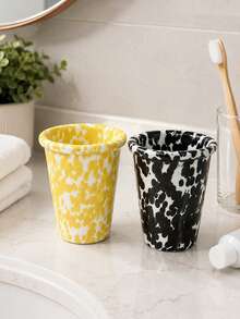 Splatter Dot Ceramic Cup, Multi-Functional Bathroom Mouthwash Cup, Ceramic Toothbrush Holder Cup, Suitable For Vanity, Home Decor Gift - Splatter Paint Cup - View 5