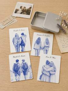 Customized Sketch Portrait Playing Cards, Personalized Name And Text Cards. Unique Souvenirs, Suitable For Giving To Close Friends Or Family Members. They Are Ideal Gifts For Birthdays, Anniversaries, Holidays, And For Preserving Precious Memories. - Multicolor - View 4