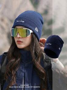 1pc Women's Autumn/Winter Warm Knit Beanie Hat, Fashion Versatile Face-Slimming Ear-Covering Cold-Weather Outdoor Cap - Multicolor - View 4