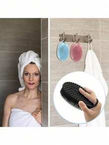 2-In-1 Bath Brush, Soft Silicone Bath Massager, Suitable For Men And Women - Multi-Functional Design, Can Be Used As Body Exfoliator/Massager And Makeup Brush Cleaner - Easy To Lather, Enjoy Bath Time Easily, Mold-Resistant And Odor-Resistant - Multicolor - View 3