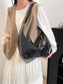 Hevel,Fashionable Large Capacity Shoulder Tote Bag For Women, Design,Black Bag,Bags For Woman - Black - View 5