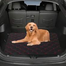 1pc Minimalist Black & Red Line Pattern Car Trunk Mat, Polyester Fiber Material, Multi-Functional Floor Mat - Suitable For Most Car Models, Can Also Be Used As A Placemat; Practicality And Fashion Coexist! Excellent Value For Money. Get It Now, Add An Essential Accessory To Your Car! - A - View 3