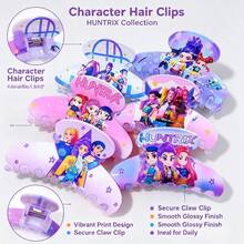 KPop Demon Hunters 3Pcs/1pc K-Pop D-Emon Hunters Theme Decorative Hair Clips, Hunters Series, Printed Rumi, Mira, Zoey Popular Anime Characters, INS Sweet Cool Style, Exquisite Craftsmanship And Excellent Texture, Suitable For Offline Fan Gatherings, Daily Outfits, Atmospheric Photos, Theme Styling, Practical To Wear And Collectible, Premium Commemorative Gift For Idol Fans - Multi-color - View 3