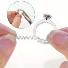 8pcs Transparent Silicone Ring Size Adjusters, Unisex, Adjustable Ring Size, No Need To Replace Rings - Transparent - View 3
