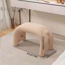 1pc Cute Cat Shaped Fleece Stool, U-Shaped Animal Footrest, Modern Soft Padded Low Stool, Entryway Shoe Bench, Bedroom Living Room Home Decor - Multicolor - View 9