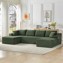 Sectional Sofa Modular Green 6 Seats - No Assembly Required - 綠色 6 座 - 查看 3