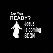 Are You Ready Jesus Is Coming Soon Vinyl Car Sticker, Jesus Silhouette Christian Religious Waterproof Self-Adhesive Decal, Rear Window Decor For Truck, SUV - Sticker - View 6
