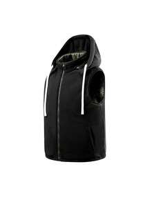 TAI TONG MIAO Men's Reversible Quilted Diamond Pattern Hooded Vest, Multi-Functional Layering Warm Sleeveless Jacket - Army Green - View 5