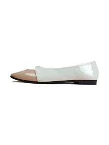 1 Pair Women's Flat Pointed Toe Pumps 2026 Autumn New Style Beige Fashion Commute Solid Color Cutout Flat Pointed Toe Pumps Holiday Wedding Party Outdoor All Season - Beige - View 5