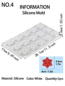 1pc Flower Shaped Silicone Mold, Mousse Cake Decoration, Chocolate Candy Mold, Baking Cake Mold - 白色 - 查看 6