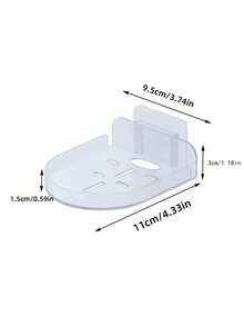 1pc Transparent Monitor Storage Rack, No-Drill Wall-Mounted Shelf, Office Organizer, Kitchen Storage Rack, Bathroom Storage - Clear - View 3