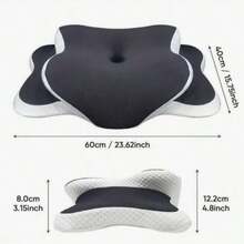 1pc Ergonomic Memory Foam Butterfly Neck Pillow, C-Shaped/Dual Height Adjustable, Transparent Protective Cover Support, Suitable For Side/Back/Stomach Sleeping, Travel And Home Use, Machine Washable, Home Comfort - Multicolor - View 10