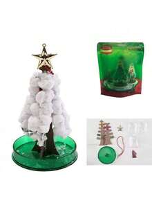 Magic Growing Paper Christmas Tree, Colorful Crystal Blossom Desktop Ornament, Fun Novelty Decor For Holiday Party Festival Present - Multicolor - View 6