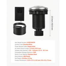 Garbage Disposal Air Switch Kit, 2.5" Sink Top Air Switch For Food Waste Disposal, Brushed Silver Stainless Steel ON/OFF Air Button For Waste Disposer - Suitable For Stainless Steel Countertops - Black - View 7