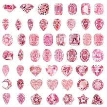 50 Pcs Transparent Pink Diamond Gem Stickers Decals For Phone Case, Cup, And Luggage - 50 PCS - View 12