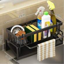 A Versatile Plastic Storage Rack For Kitchen And Bathroom Sinks - Faucet-Mounted Storage Rack, Suitable For Rags, Sponges, Brushes, Dish Soap, Steel Wool, And Other Items - Durable, Easy To Clean,Kitchen Accessories, Kitchen Storage - Multicolor - View 14
