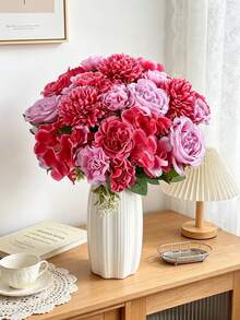 1/3/60pcs Artificial Peony Ball Chrysanthemum Bouquet, Suitable For Home Decor, Kitchen Decor, Autumn Decor, Outdoor Decor, Table Decor, Wedding Decor, Artificial Plants, Women's Gifts, Back To School - Rose - View 6