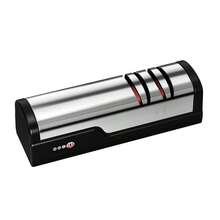 JFBONIN Electric Knife Sharpener 2-Speed Adjustable One-Touch Start Suitable For Kitchen Knives And Tools - Silver - View 12