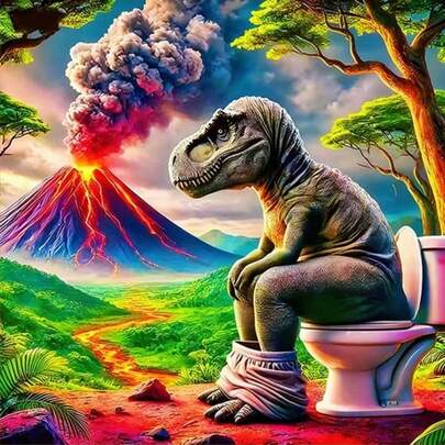 1 Buah Kit Lukisan Berlian 5D DIY Pola Dinosaurus - Seni Mosaik Bor Penuh Bulat, Dekorasi Dinding Rumah, Tanpa Bingkai