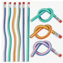 Deformable Pencil Creative Stationery Unbreakable Soft Pencil Flexible Colorful Striped Soft Pencil Stress Relief Toy Soft Squishy Toy (Not Recommended For Writing) - Multicolor - View 6