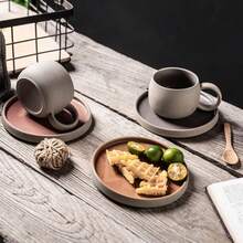 2 Pieces Coffee Cup Set, Vintage Coarse Pottery Japanese Mug And Saucer Set, Nordic Afternoon Tea And Breakfast Cup, Back To School Season - Multicolor - View 10