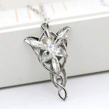 Evening Star Resin Necklace, Elf Princess Pendant Necklace - Silver - View 5
