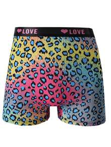 5pcs Plus Size High Waist Panties, Solid Color & Printed Pattern, Comfortable & Fashionable Design, Anti-Slip Fit, Breathable Fabric - Multicolor - View 5