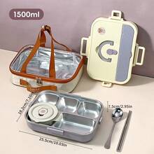 304 Stainless Steel Lunch Box, Bento Box Adult, Leakproof Japanese Bento Box With Utensils And Soup Bowl, Microwaveable Metal Lunch Box, Stainless Steel Containers With Lids, For School Student - Multicolor - View 22