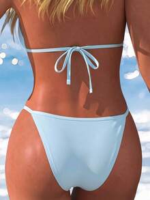 Baju Renang Model Halter Neck Warna Cerah Terbaru untuk Musim Panas, Bikini Segitiga Dua Potong Gaya Seksi, Pakaian Renang Pantai untuk Liburan yang Melangsingkan dan Memberikan Efek Push-Up - MultiWarna - View 6