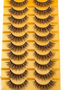 10 Pairs Eyelash Extension Cross Type 15mm False Eyelashes - Black - View 3