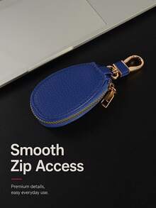 1pc Mini Litchi Grain Car Key Pouch Unisex Car Key Storage Bag Creative Fashion Minimalist Pendant PU Keychain,Coin Purses - Multicolor - View 9