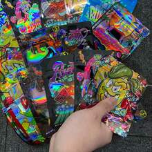 50/100PCS Reusable Mixed 3.5g Large Size Mixed Laser Zipper Bags, Mylar Bags, Plastic, Odor-Proof, Polyethylene Film, For Jewelry Collection, Artwork, Handicrafts, Sewing, Suitable For Parties, Party Supplies, Party Decorations, Scientific Packaging - View 1