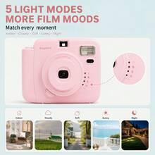 Popoto Instant Camera With Selfie Mirror, Optical Imaging With Built-In Flash, 5 Adjustable Modes, Captures Beautiful Moments, Perfect For Beach Sunset, Sand Stroll, Summer Travel, Party Gift (Battery Not Included) - View 8