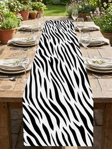 1pc Classic Leopard Print Table Runner, High-Quality Polyester Material, Decorative For Home, Kitchen, Living Room, Dining Table, Birthday Party, Family Gathering, Theme Party, Multiple Sizes Available - A - View 25