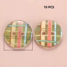 10/20/30/45/60 PCS 1.2cm Creative Cartoon Colorful Transparent Round Two-Hole All-Season Buttons, Suitable For Clothing Accessories, Dresses, Jackets, Shirts, Sweaters DIY Accessories, Dolls, Phone Case Decorations - Colorful Round - View 11
