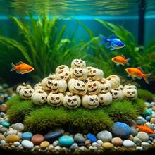 20PCS/5pcs Halloween Mini Pumpkins, Gothic Pumpkin Heads, Outdoor Garden Potted Plant Decoration Ground Cover Mini Pumpkins, White Pumpkins, Garden Micro Landscape Path Decoration, Fish Tank Halloween Scene Arrangement - Multiple Styles - View 4