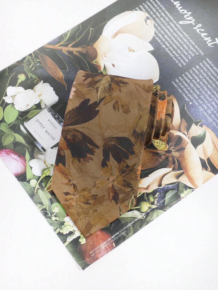 1PC Men's Fashion Floral Pattern Hand-Tied Necktie, Suitable For Daily Wear, Workplace, Party, Wedding, Formal Suit Matching - Multicolor - View 1