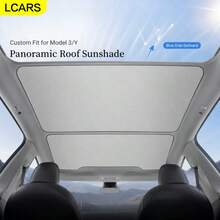 LCARS Car Sunroof Glass Sunshade, Suitable For And Model 3 Roof Sunshade Accessory [Blue Ice Crystal Coating] Heat Insulation Sun Protection UV Protection, Car Roof Sunshade Panel, Car Interior Accessory Suitable For Tesla New And Old Models Optional - Blue Ice Crystal Sunshade for Sunroof - View 3