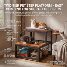 DIY Pet Supplies: Cat Beds, Furniture, Stairs, Steps, And Perches. Suitable For Senior Or Injured Pets And Short-Legged Dogs; Enables Access To Sofas, Beds, And Windowsills. For Indoor Use. Great For Christmas, Halloween, Or Easter Gifts. - Two-step Solid Wood Cat Stairs With Back Support - View 3