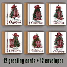 6pcs/12pcs/24pcs Fun Christmas Greeting Cards Christmas Tree, Cowboy Hat, Boots Greeting Card + Envelope Set Suitable For Family And Friends Christmas Greeting Cards/Preferred Christmas Gift - Sets - View 10
