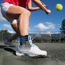 Ankle Brace, Quick-Lacing Unisex Ankle Support, Includes 2 Auto-Molding Pads, Breathable Fabric Cooling Ankle Joint Stabilizer, Suitable For Running And Sports - Black - View 2