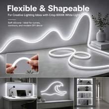 1pc DIY Flexible Neon Light Strip With USB Interface, Touch Switch, Adjustable Brightness, Mounting Clips, Suitable For Indoor Decoration, Halloween DIY Patterns, Kitchen Lighting, Mirror Fill Light, Gift For Girlfriend To Make Her More Beautiful - Multicolor - View 7