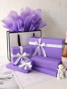 10/20/25/50 Sheets Purple Patterned Tissue Paper, Suitable For DIY Crafts, Party Gifts, Bouquet Wrapping, Clothing Packaging And Birthday Gift Decoration - Purple - View 4